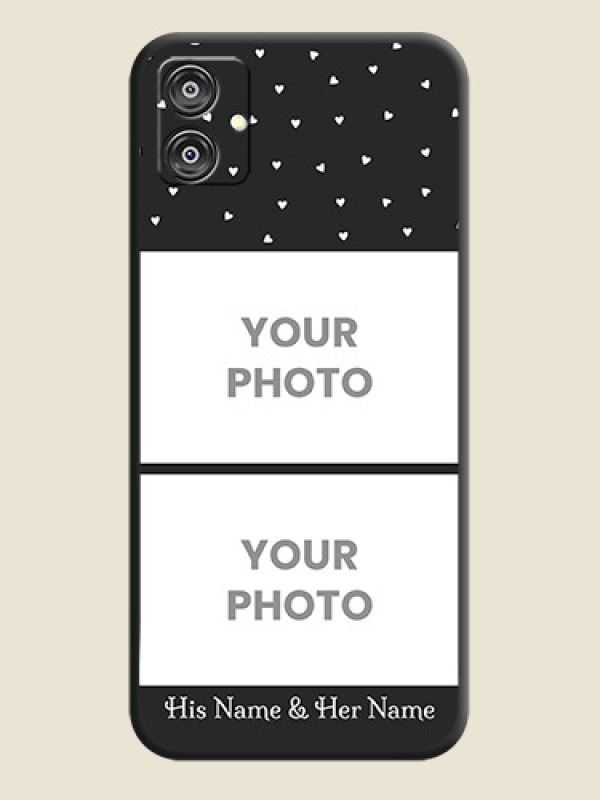 Custom Miniature Love Symbols with Name on Space Black Custom Soft Matte Back Cover - Galaxy M04 - alternate view