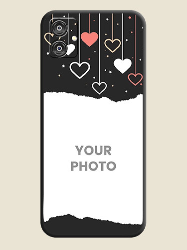 Custom Love Hangings with Splash Wave Picture on Space Black Custom Soft Matte Phone Back Cover - Galaxy M04 - alternate view