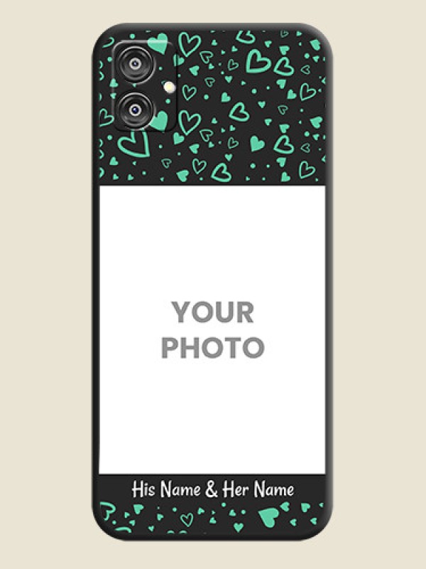 Custom Sea Green Indefinite Love Pattern - Photo on Space Black Soft Matte Mobile Cover - Galaxy M04 - alternate view
