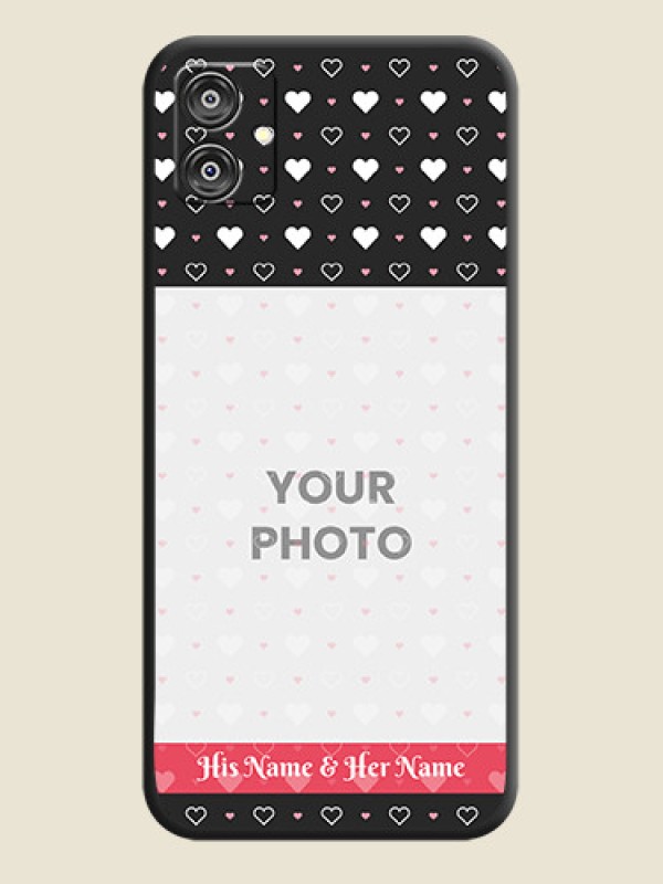 Custom White Color Love Symbols with Text Design - Photo on Space Black Soft Matte Phone Cover - Galaxy M04 - alternate view