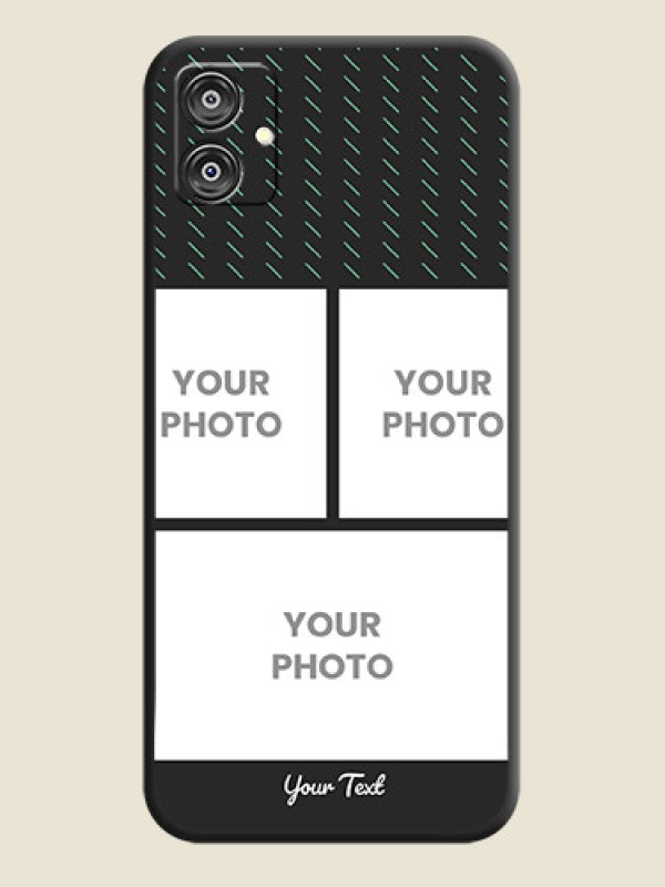 Custom Cross Dotted Pattern with 2 Image Holder on Personalised Space Black Soft Matte Cases - Galaxy M04 - alternate view