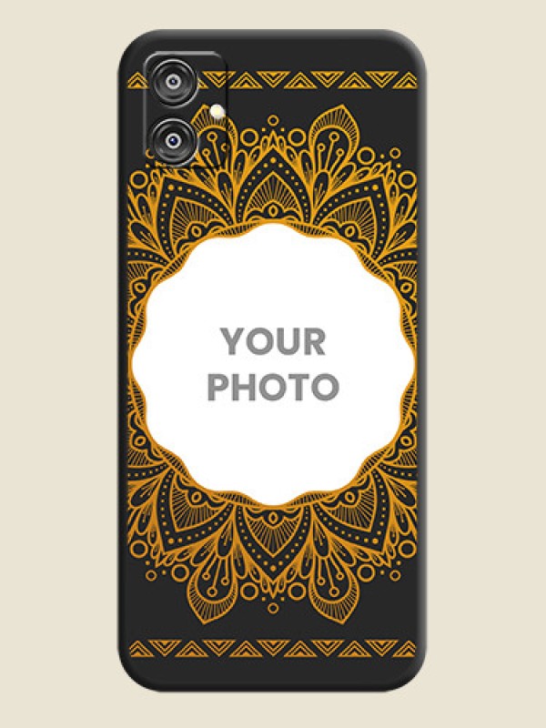 Custom Round Image with Floral Design - Photo on Space Black Soft Matte Mobile Cover - Galaxy M04 - alternate view