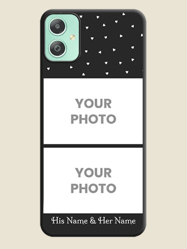 Custom Miniature Love Symbols with Name On Space Black Custom Soft Matte Mobile Back Cover - Galaxy M05 - alternate view