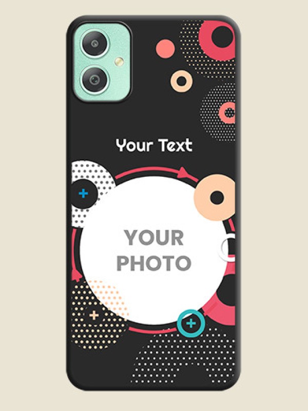 Custom Multicoloured Round Image On Space Black Custom Soft Matte Mobile Back Cover - Galaxy M05 - alternate view