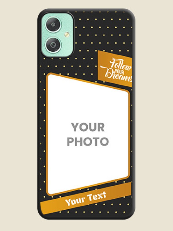 Custom Follow Your Dreams with White Dots On Space Black Custom Soft Matte Mobile Back Cover - Galaxy M05 - alternate view