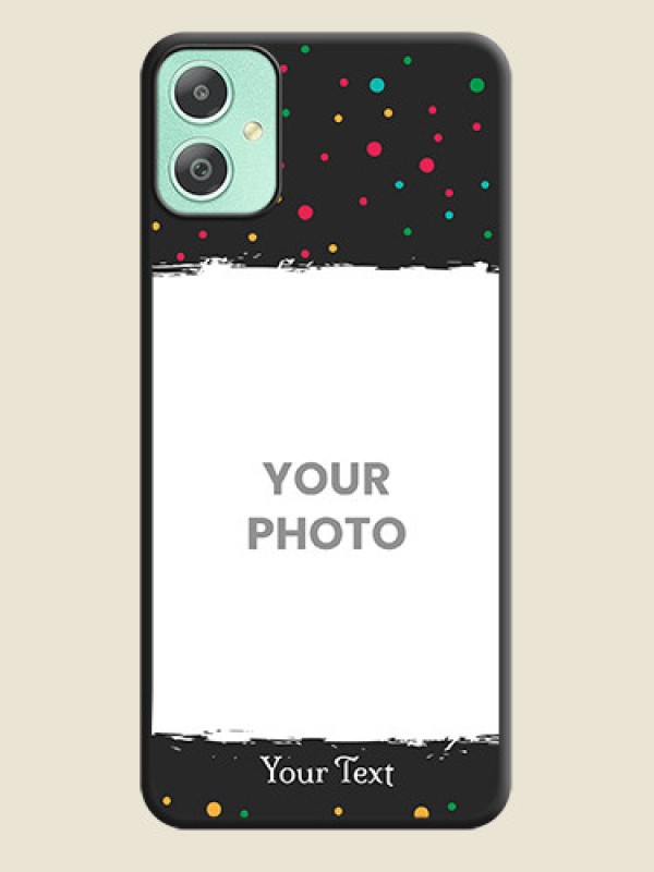 Custom Multicolor Dotted Pattern with Text On Space Black Custom Soft Matte Mobile Back Cover - Galaxy M05 - alternate view