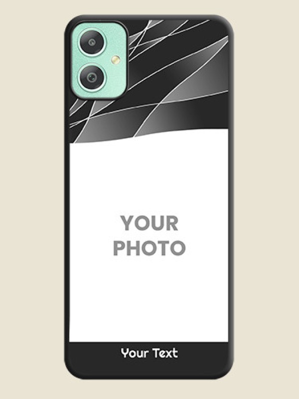 Custom Mixed Wave Lines on Photo On Space Black Custom Soft Matte Mobile Back Cover - Galaxy M05 - alternate view