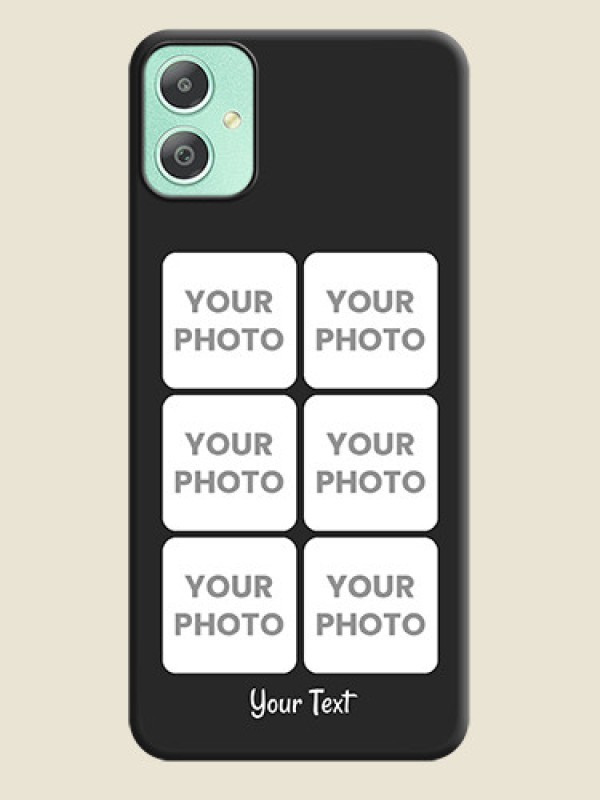 Custom Floral Art with 6 Image Holder on Photo On Space Black Custom Soft Matte Mobile Back Cover - Galaxy M05 - alternate view