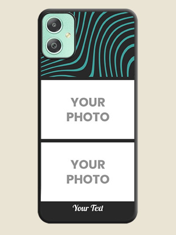 Custom Wave Pattern with 2 Image Holder On Space Black Custom Soft Matte Mobile Back Cover - Galaxy M05 - alternate view