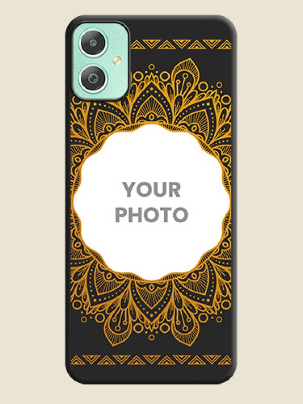Custom Round Image with Floral Design On Space Black Custom Soft Matte Mobile Back Cover - Galaxy M05 - alternate view