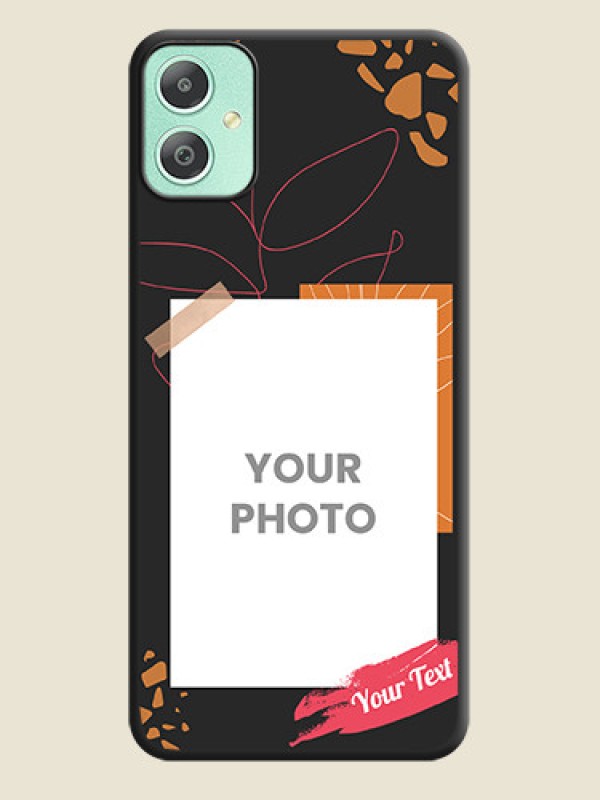 Custom Orange Photo Frame On Space Black Custom Soft Matte Mobile Back Cover - Galaxy M05 - alternate view