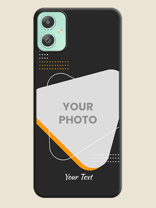 Custom Yellow Triangle on Photo On Space Black Custom Soft Matte Mobile Back Cover - Galaxy M05 - alternate view
