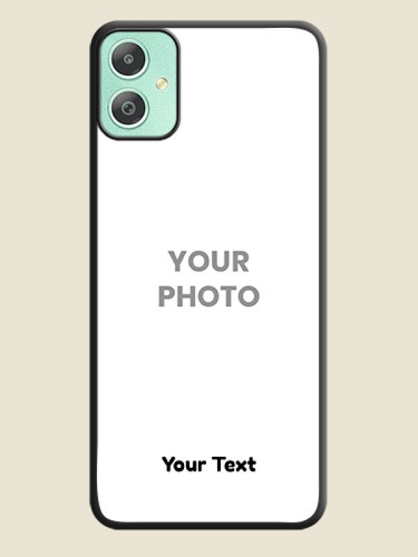 Custom Full Single Pic Upload With Text On Space Black Custom Soft Matte Mobile Back Cover - Galaxy M05 - alternate view