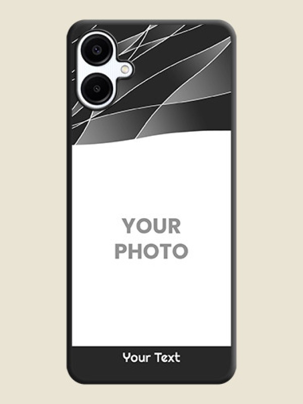 Custom Mixed Wave Lines on Photo On Space Black Custom Soft Matte Mobile Back Cover - Galaxy M06 - alternate view