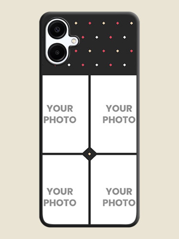 Custom Multicolor Dotted Pattern with 4 Image Holder On Space Black Custom Soft Matte Mobile Back Cover - Galaxy M06 - alternate view