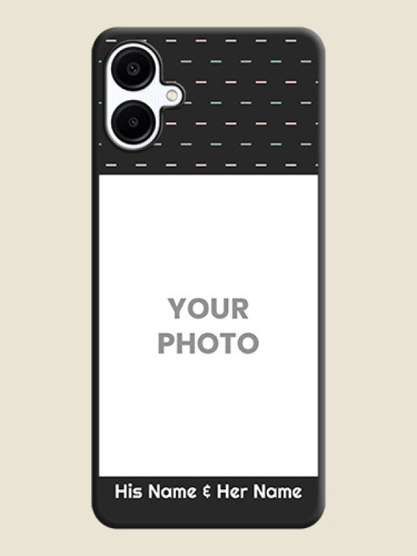 Custom Line Pattern Design with Text On Space Black Custom Soft Matte Mobile Back Cover - Galaxy M06 - alternate view