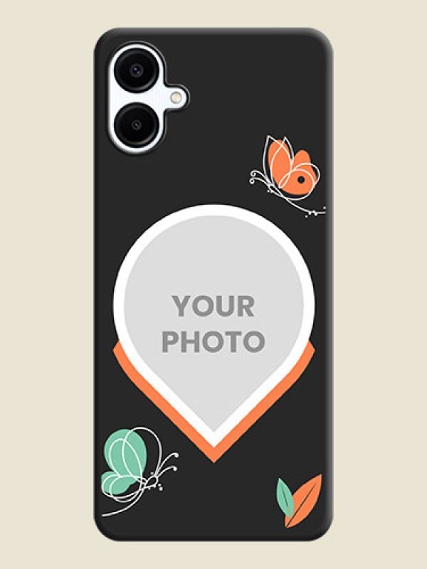 Custom Upload Pic With Simple Butterly Design On Space Black Custom Soft Matte Mobile Back Cover - Galaxy M06 - alternate view