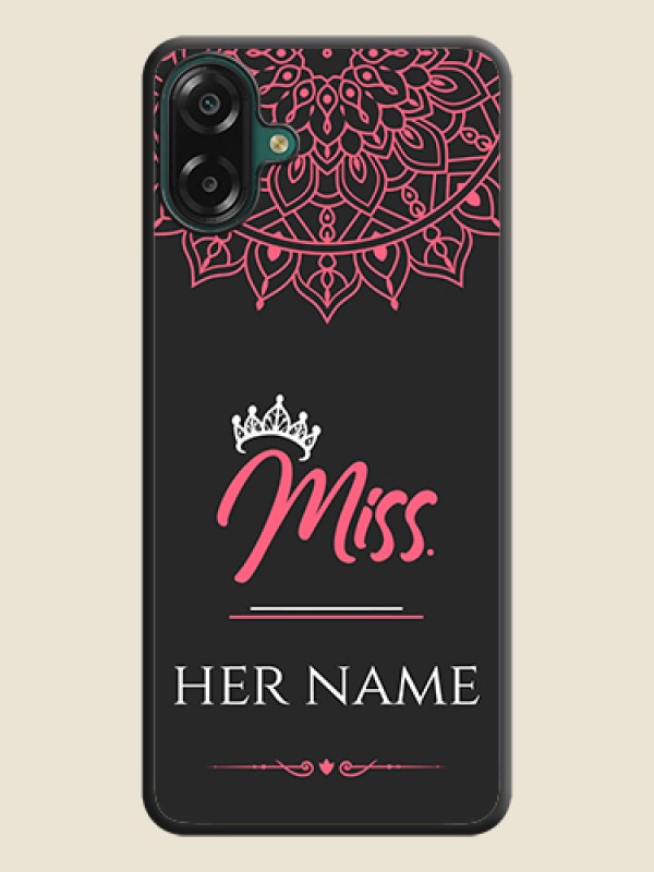 Custom Mrs Name with Floral Design On Space Black Custom Soft Matte Mobile Back Cover - Samsung Galaxy M07 - alternate view