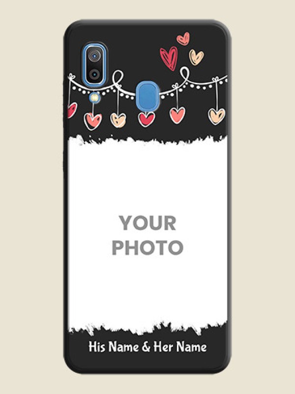 Custom Pink Love Hangings with Name on Space Black Custom Soft Matte Phone Cases - Galaxy M10s - alternate view