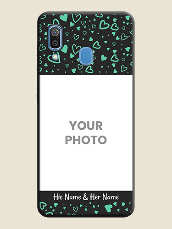 Custom Sea Green Indefinite Love Pattern on Photo on Space Black Soft Matte Mobile Cover - Galaxy M10s - alternate view