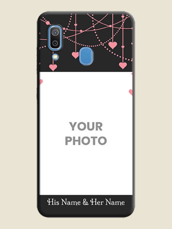 Custom Pink Love Hangings with Text on Space Black Custom Soft Matte Back Cover - Galaxy M10s - alternate view