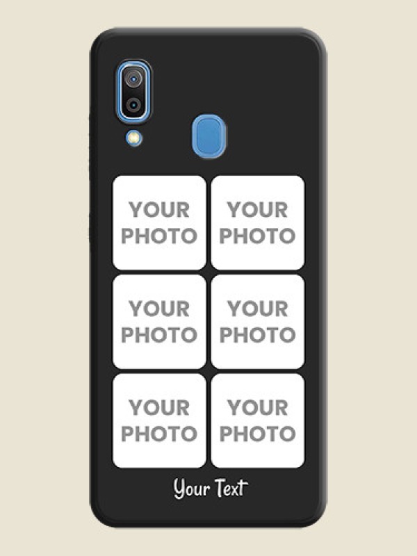 Custom Floral Art with 6 Image Holder on Photo on Space Black Soft Matte Mobile Case - Galaxy M10s - alternate view