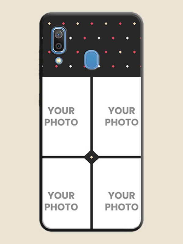 Custom Multicolor Dotted Pattern with 4 Image Holder on Space Black Custom Soft Matte Phone Cases - Galaxy M10s - alternate view