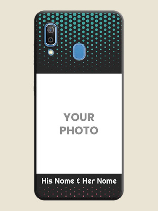 Custom Faded Dots with Grunge Photo Frame and Text on Space Black Custom Soft Matte Phone Cases - Galaxy M10s - alternate view