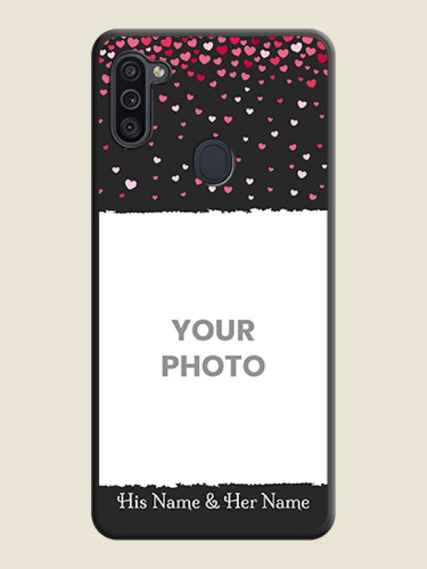 Custom Fall in Love with Your Partner  on Photo on Space Black Soft Matte Phone Cover - Galaxy M11 - alternate view