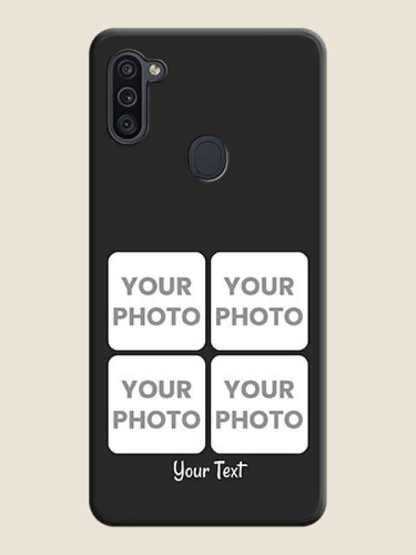 Custom Floral Art with 6 Image Holder on Photo on Space Black Soft Matte Mobile Case - Galaxy M11 - alternate view