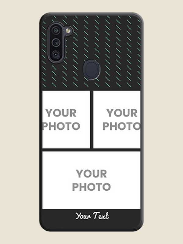 Custom Cross Dotted Pattern with 2 Image Holder  on Personalised Space Black Soft Matte Cases - Galaxy M11 - alternate view
