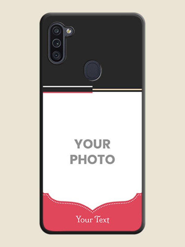Custom Classic Plain Design with Name on Photo on Space Black Soft Matte Phone Cover - Galaxy M11 - alternate view