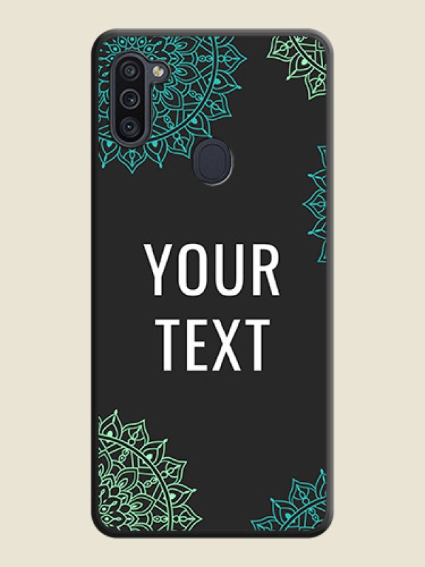 Custom Your Name with Floral Design on Space Black Custom Soft Matte Back Cover - Galaxy M11 - alternate view