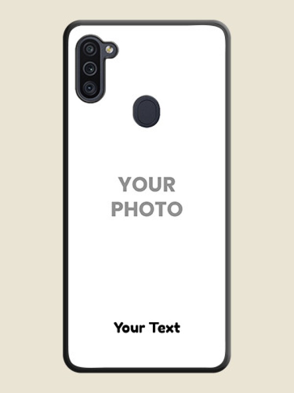 Custom Full Single Pic Upload With Text On Space Black Personalized Soft Matte Phone Covers -Samsung Galaxy M11 - alternate view