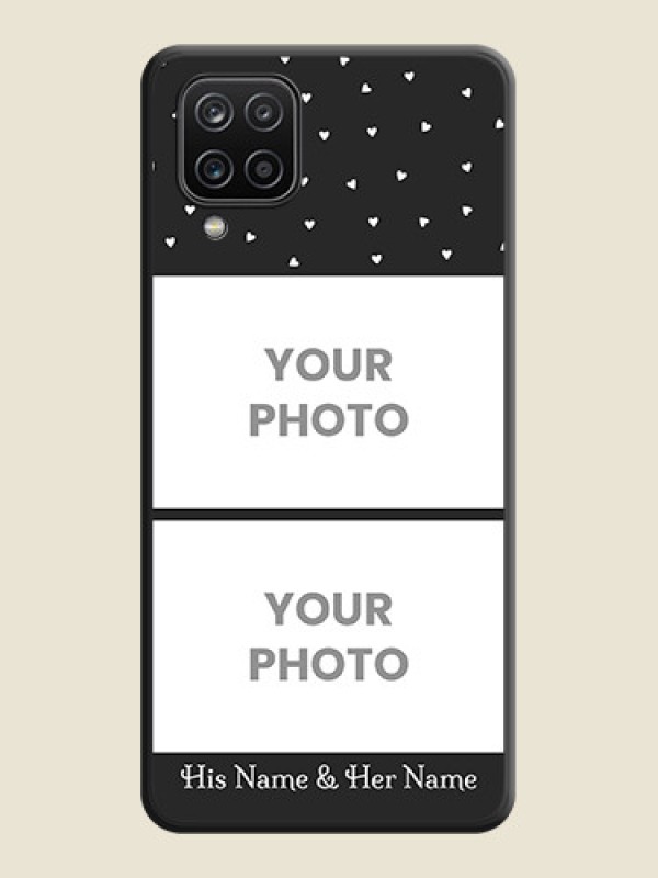 Custom Miniature Love Symbols with Name on Space Black Custom Soft Matte Back Cover - Galaxy M12 - alternate view