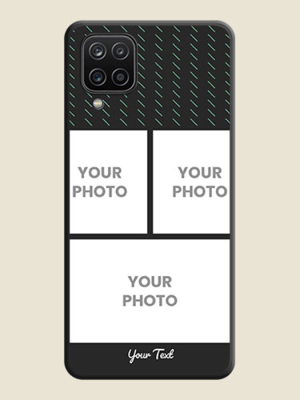 Custom Cross Dotted Pattern with 2 Image Holder  on Personalised Space Black Soft Matte Cases - Galaxy M12 - alternate view