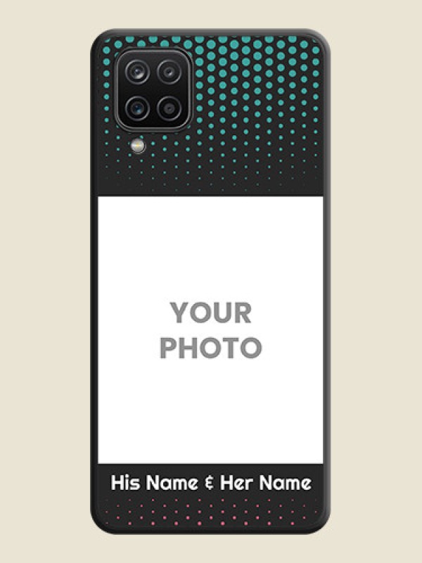 Custom Faded Dots with Grunge Photo Frame and Text on Space Black Custom Soft Matte Phone Cases - Galaxy M12 - alternate view