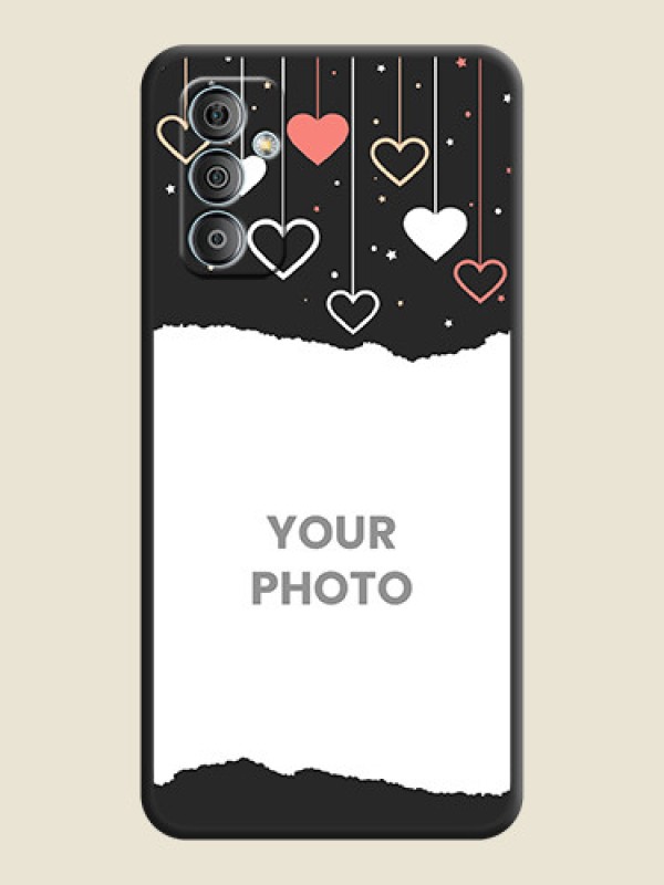 Custom Love Hangings with Splash Wave Picture on Space Black Custom Soft Matte Phone Back Cover - Samsung Galaxy M13 4G - alternate view