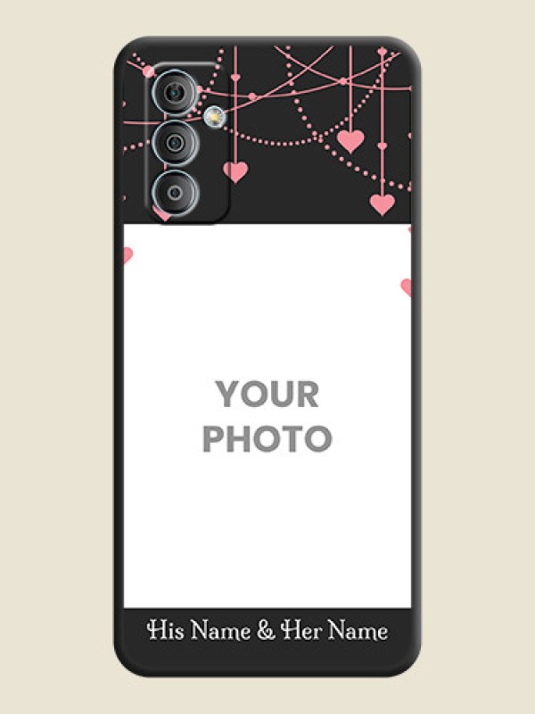Custom Pink Love Hangings with Text on Space Black Custom Soft Matte Back Cover - Samsung Galaxy M13 4G - alternate view