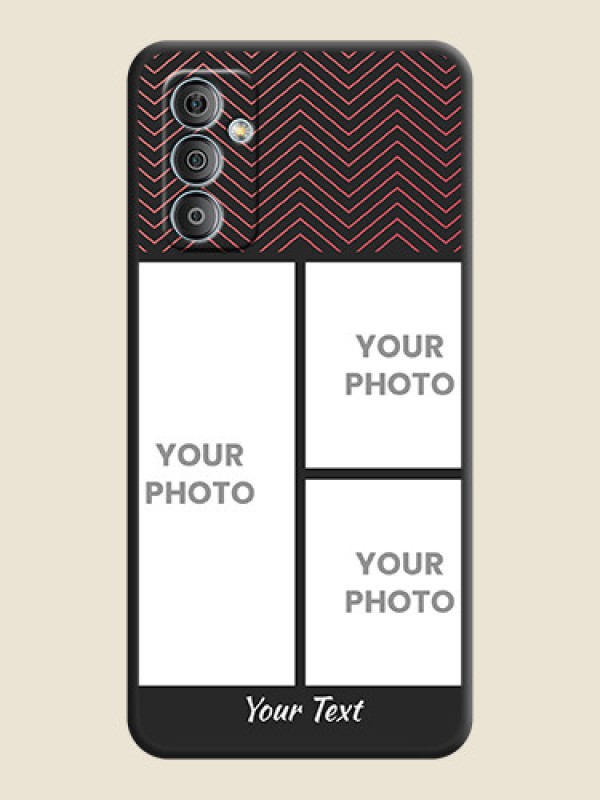 Custom Wave Pattern with 3 Image Holder on Space Black Custom Soft Matte Back Cover - Samsung Galaxy M13 4G - alternate view