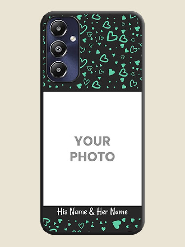 Custom Sea Green Indefinite Love Pattern - Photo on Space Black Soft Matte Mobile Cover - Galaxy M14 4G - alternate view
