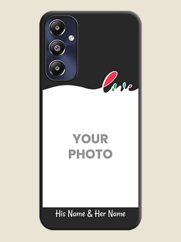 Custom Fall in Love Pattern with Picture - Photo on Space Black Soft Matte Mobile Case - Galaxy M14 4G - alternate view