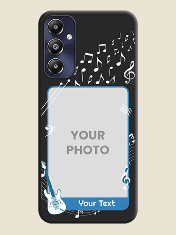 Custom Musical Theme Design with Text - Photo on Space Black Soft Matte Mobile Case - Galaxy M14 4G - alternate view
