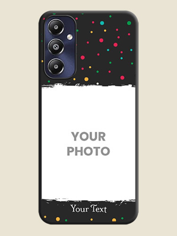 Custom Multicolor Dotted Pattern with Text on Space Black Custom Soft Matte Phone Back Cover - Galaxy M14 4G - alternate view