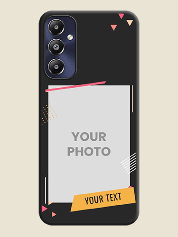 Custom Photo Frame with Triangle Small Dots - Photo on Space Black Soft Matte Back Cover - Galaxy M14 4G - alternate view