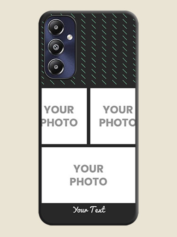 Custom Cross Dotted Pattern with 2 Image Holder on Personalised Space Black Soft Matte Cases - Galaxy M14 4G - alternate view
