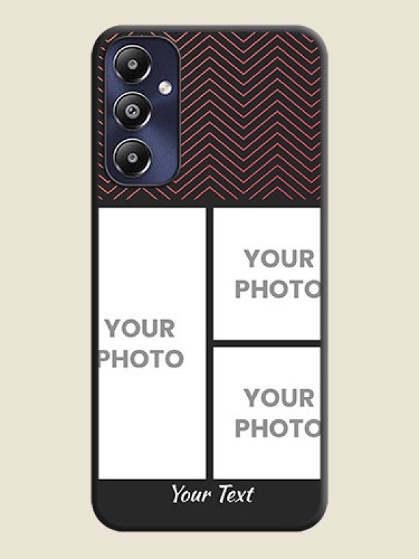Custom Wave Pattern with 3 Image Holder on Space Black Custom Soft Matte Back Cover - Galaxy M14 4G - alternate view