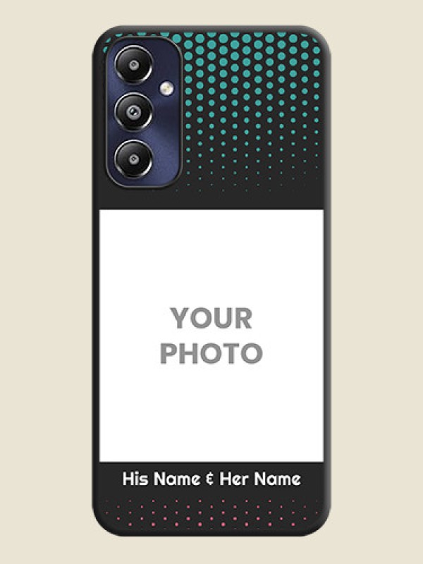 Custom Faded Dots with Grunge Photo Frame and Text on Space Black Custom Soft Matte Phone Cases - Galaxy M14 4G - alternate view