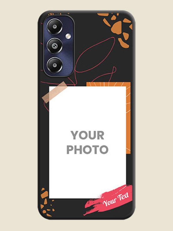 Custom Orange Photo Frame on Space Black Custom Soft Matte Phone Back Cover - Galaxy M14 4G - alternate view