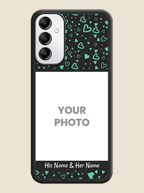 Custom Sea Green Indefinite Love Pattern on Photo on Space Black Soft Matte Mobile Cover - Galaxy M14 5G - alternate view